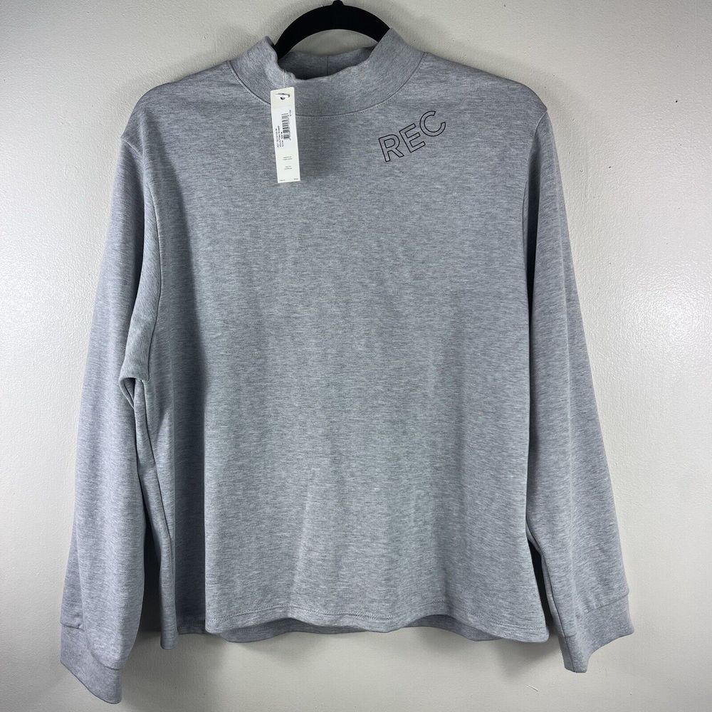 Rec Gen Mock Flex Sweat Silver Marle Womens Size Medium New NWT Gray